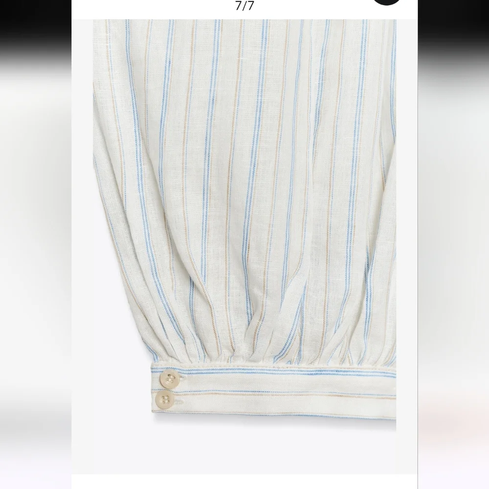 Zara Striped Balloon Pants Linen Fabric Size M-L - Picture 6 of 10